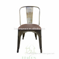 Industry Style Gold chromed Metal Chair with wood seat